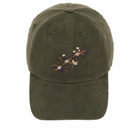 Drake's Men's Blackthron Needlecord Baseball Cap in Olive 