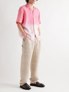 Portuguese Flannel - Convertible-Collar Dip-Dyed Linen Shirt - Pink