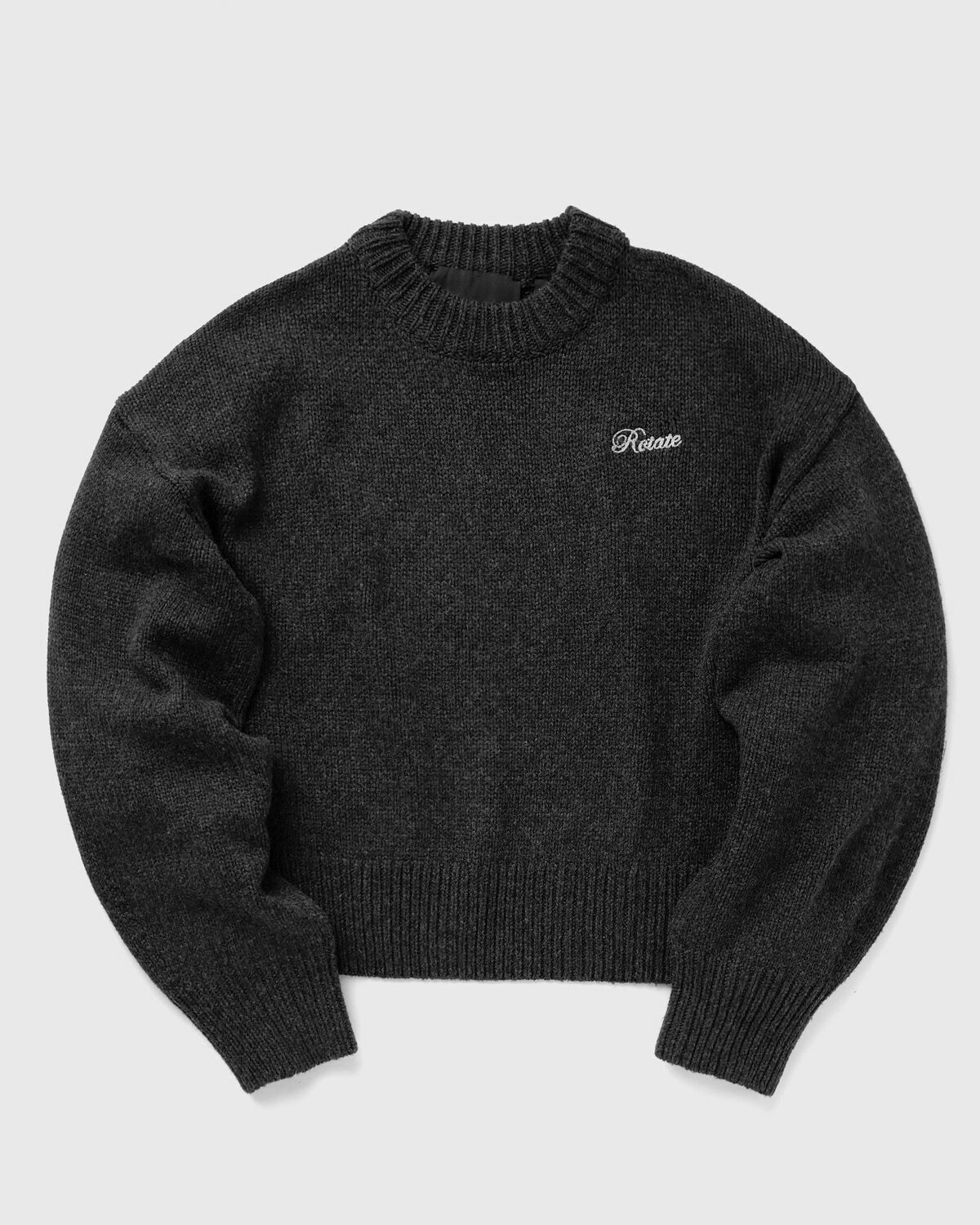 ROTATE Birger Christensen Knit Crewneck Sweater Grey Womens Pullover