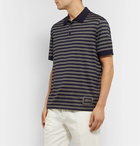 Brioni - Striped Cotton Polo Shirt - Blue