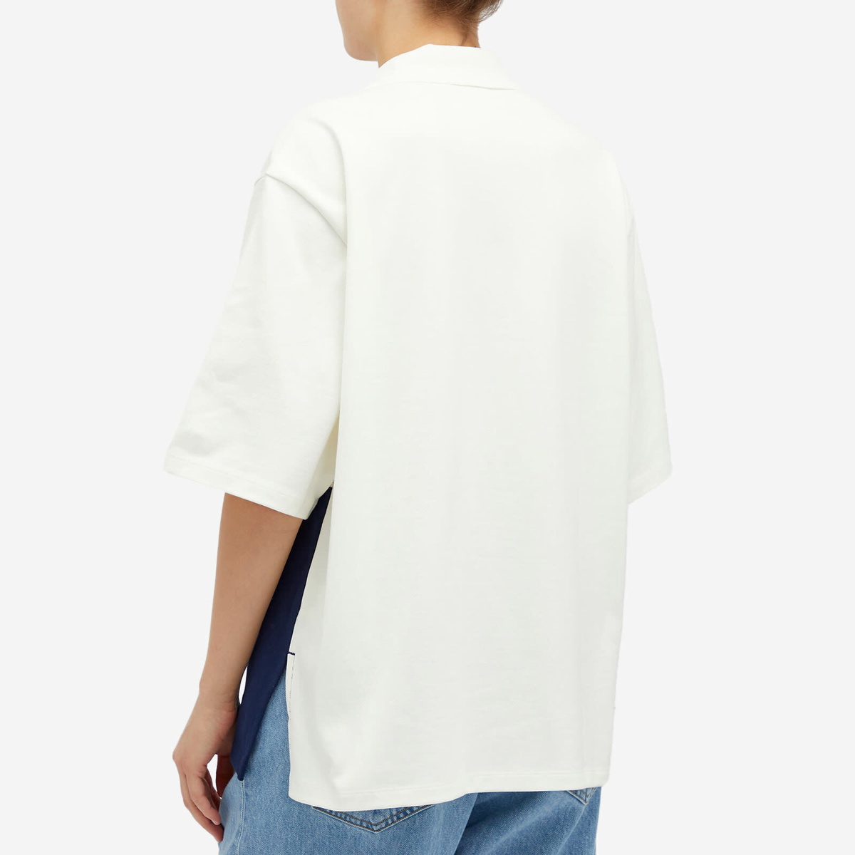 Adidas Women's Polo S/S Shirt in Off White/Night Indigo