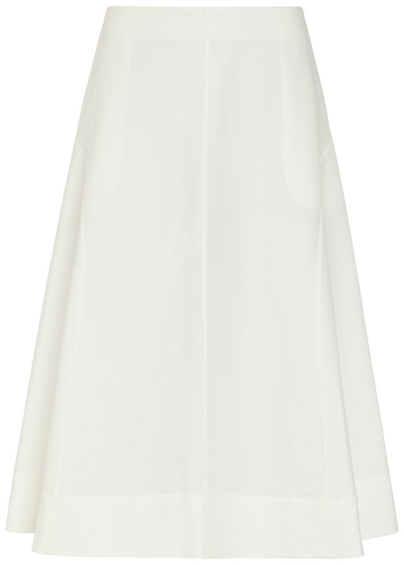 Photo: Khaite Artin Flared Cotton-poplin Midi Skirt White