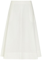 Khaite Artin Flared Cotton-poplin Midi Skirt White