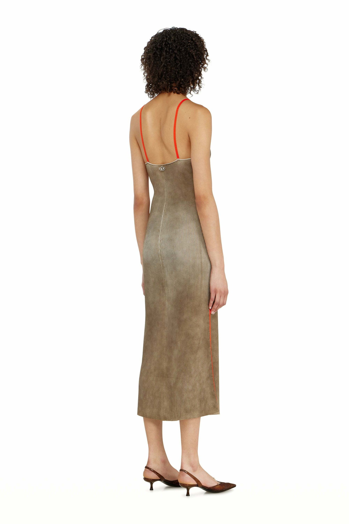 Diesel Rib-knit midi cami dress with contrast bands - Dresses Womens in Multicolor