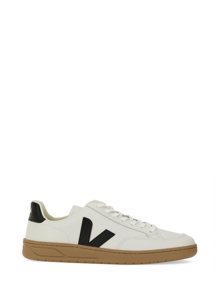 Scarpe Veja V-12 Donna – Modello Extra-Bianco Con Dettagli Cipro, Sneaker Ecologiche In Pelle, Stile Casual