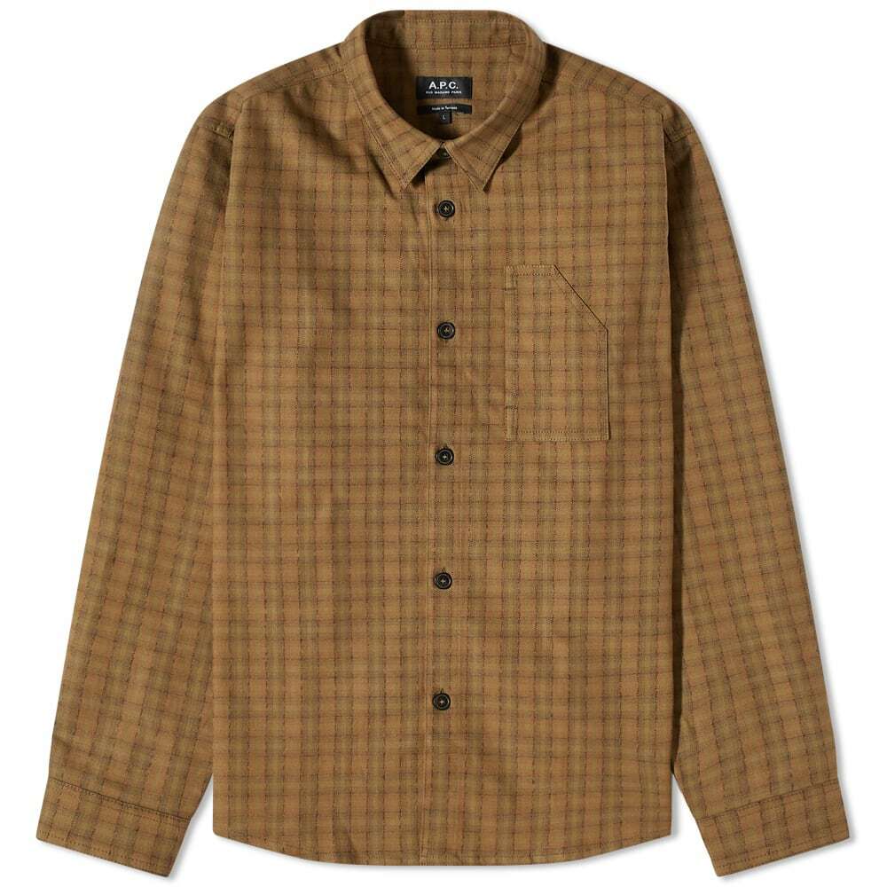 A.P.C. Men's Anthony Check Overshirt in Khaki Check