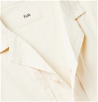 Folk - Overlay Camp-Collar Garment-Dyed Slub Linen and Cotton-Blend Shirt - Neutrals