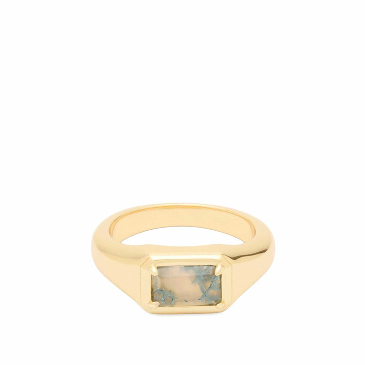 Photo: Serge DeNimes Men's Moss Agate Ring in Gold