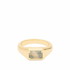 Serge DeNimes Men's Moss Agate Ring in Gold
