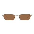 Oliver Peoples Gold and Brown Daveigh Sunglasses