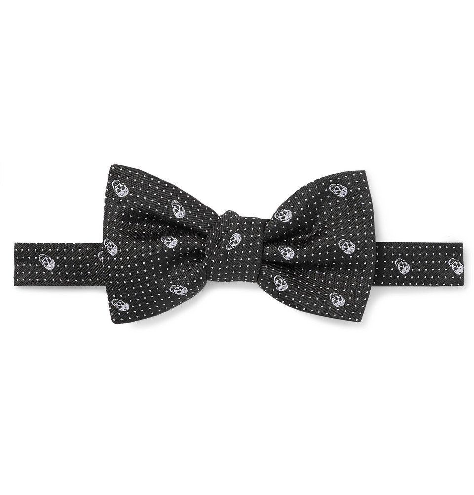 Pre-Tied Logo-Jacquard Silk-Twill Bow Tie