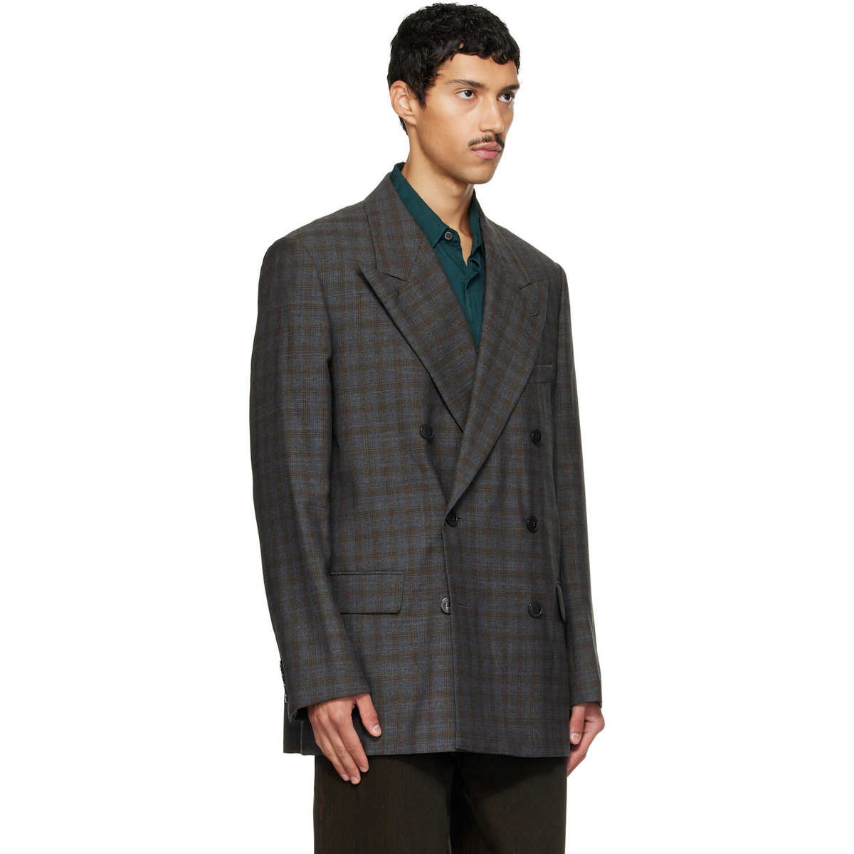 Dries Van Noten Brown Oversized Wool Blazer