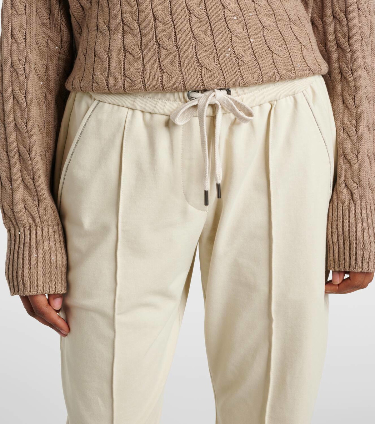 Brunello Cucinelli Cotton jersey cropped sweatpants