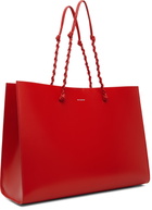 Jil Sander Red Tangle Shopping EW Tote