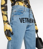 Vetements Printed jersey turtleneck top with gloves
