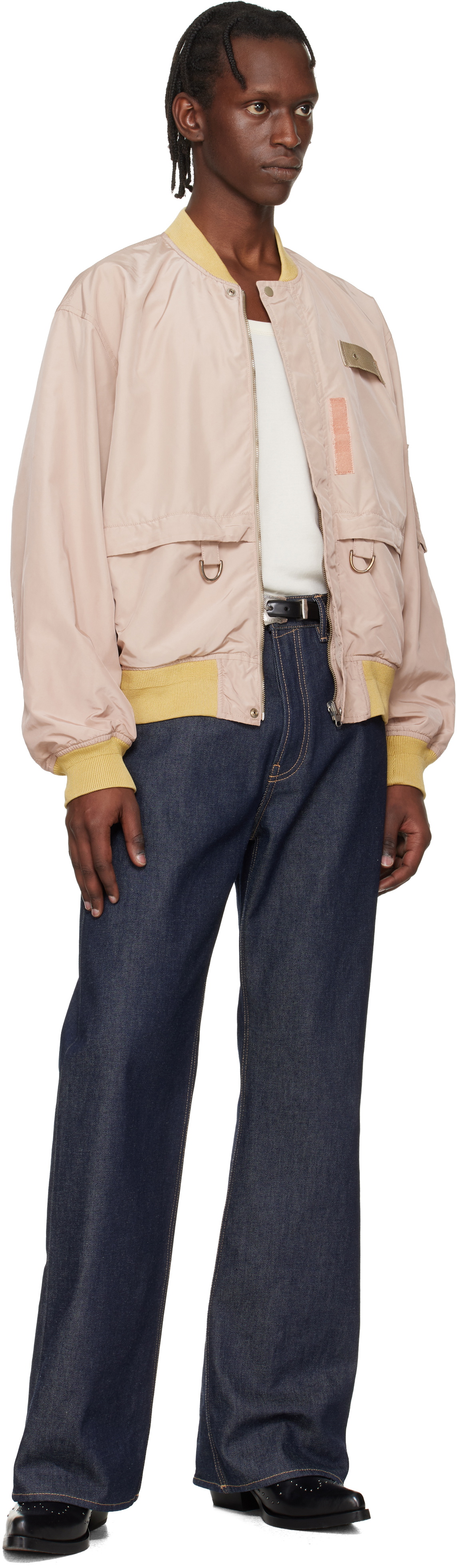 Toga Virilis Beige & Pink Reversible High-Count Bomber Jacket