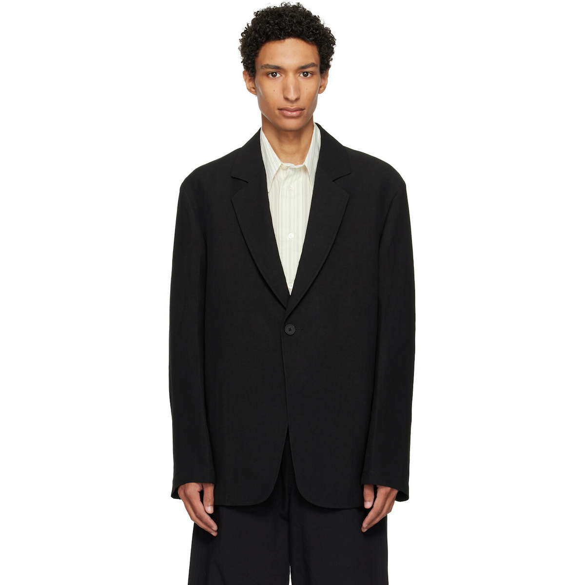 Studio Nicholson Black Denison Linen Blazer