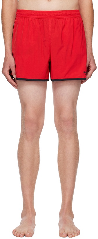 Photo: Alexander McQueen Red Embroidered Swim Shorts