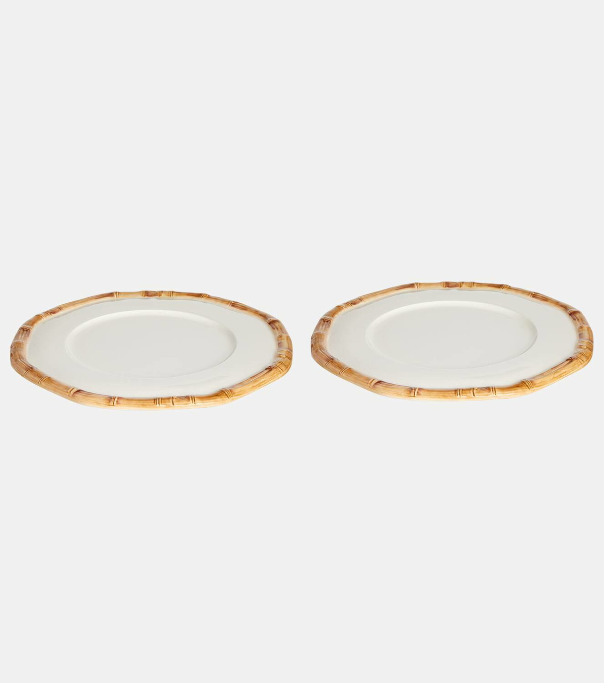 Les-Ottomans Bamboo set of 2 ceramic charger plates