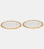 Les-Ottomans Bamboo set of 2 ceramic charger plates