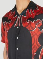 Dragon Print Bowling Shirt in Red