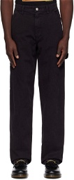 Awake NY Black Embroidered Trousers