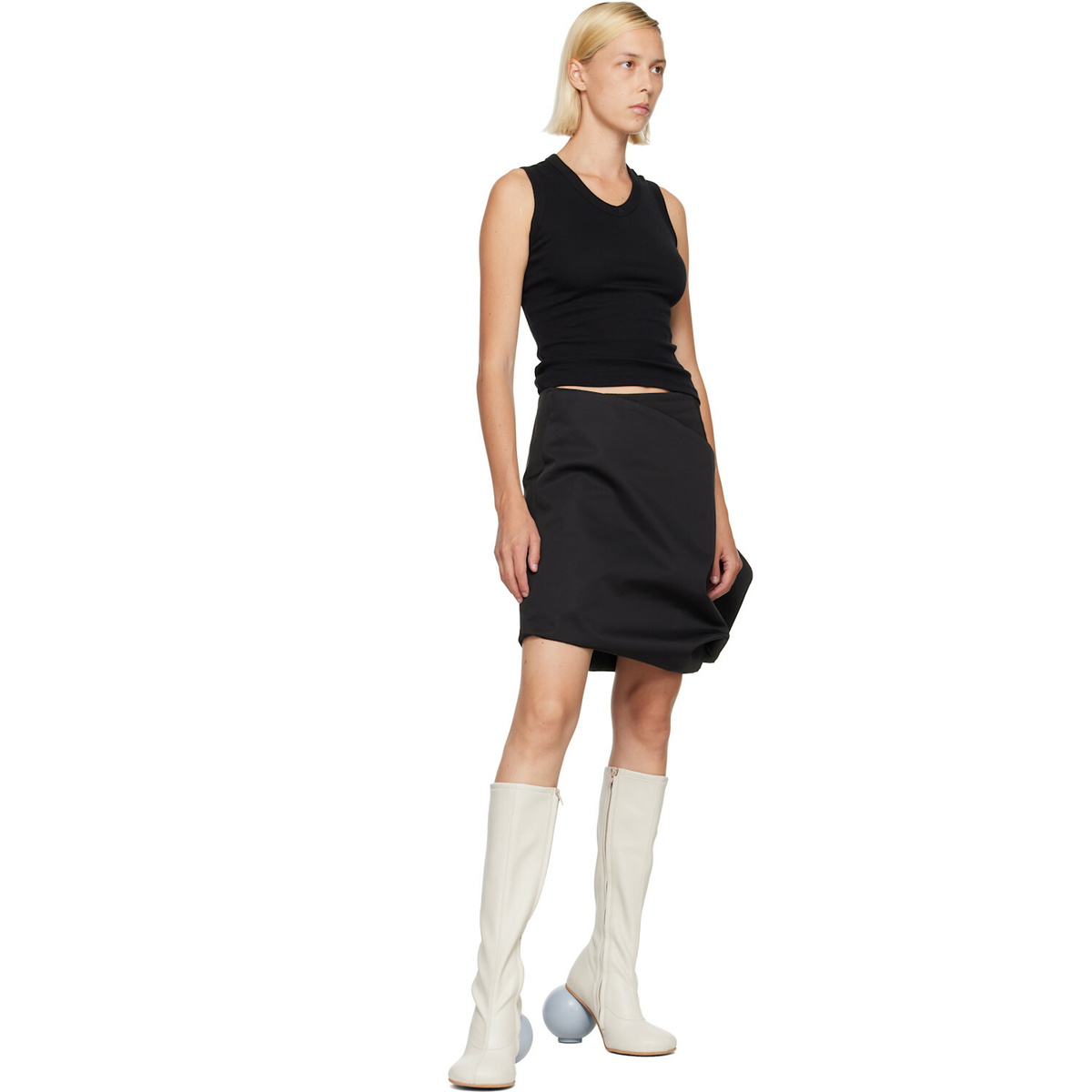 YUME YUME Off-White Ball Tall Boots