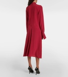 Nina Ricci Gathered silk crêpe midi dress