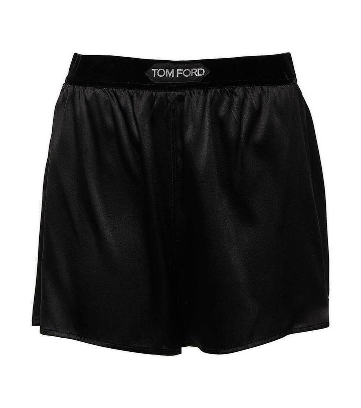 Photo: Tom Ford Logo silk-blend satin boxers