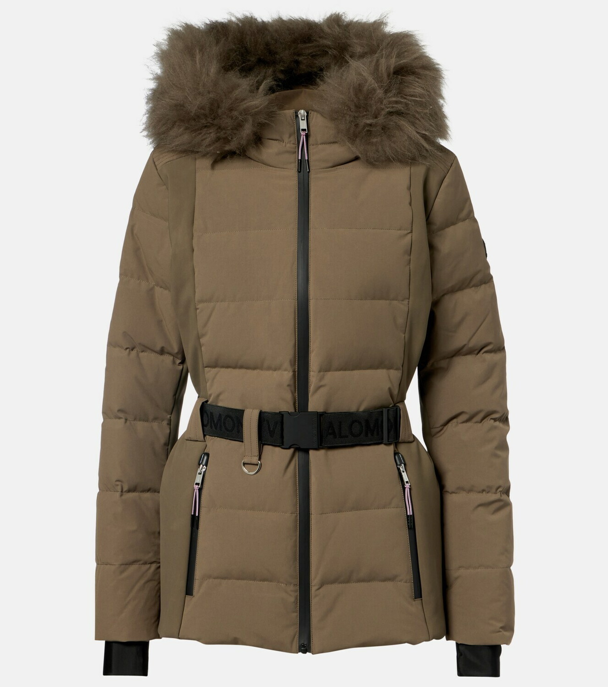 Yves Salomon Doudoune 64cm belted down jacket