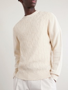 Inis Meáin - Knitted Cotton and Cashmere-Blend Sweater - Neutrals
