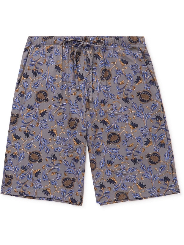 Photo: Hanro - Night & Day Printed Cotton Pyjama Shorts - Blue