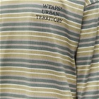 WTAPS Men's 06 Long Sleeve Stripe T-Shirt in Olive Drab