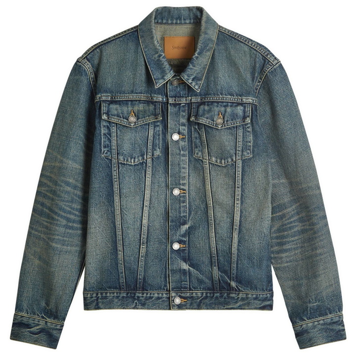 Photo: Saint Laurent Men's Fitted Denim Jacket in Amazon Blue
