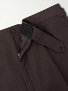 J. Mueser - Waverly Straight-Leg Cotton and Linen-Blend Twill Suit Trousers - Brown