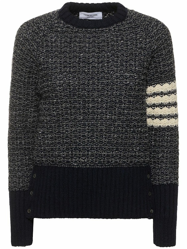 Photo: THOM BROWNE - Wool & Mohair Knit Crew Neck Sweater