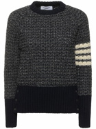 THOM BROWNE - Wool & Mohair Knit Crew Neck Sweater