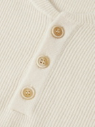 Incotex - Zanone Slim-Fit Ribbed Virgin Wool Henley Sweater - Neutrals