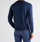 CANALI - Wool and Silk-Blend Sweater - Blue