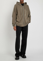 Rick Owens Felpa Hooded Cotton Sweatshirt Brown