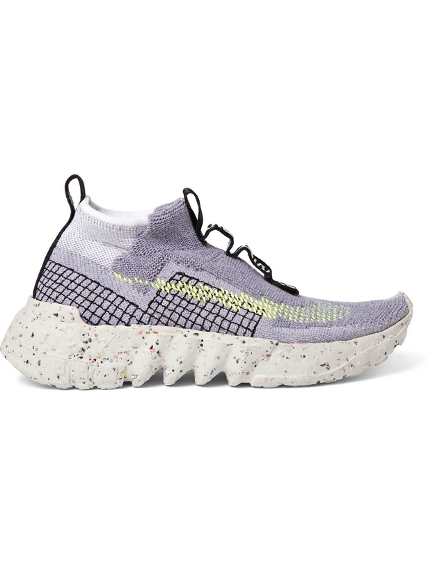 Photo: NIKE - Space Hippie 02 Space Waste Flyknit Slip-On Sneakers - Gray