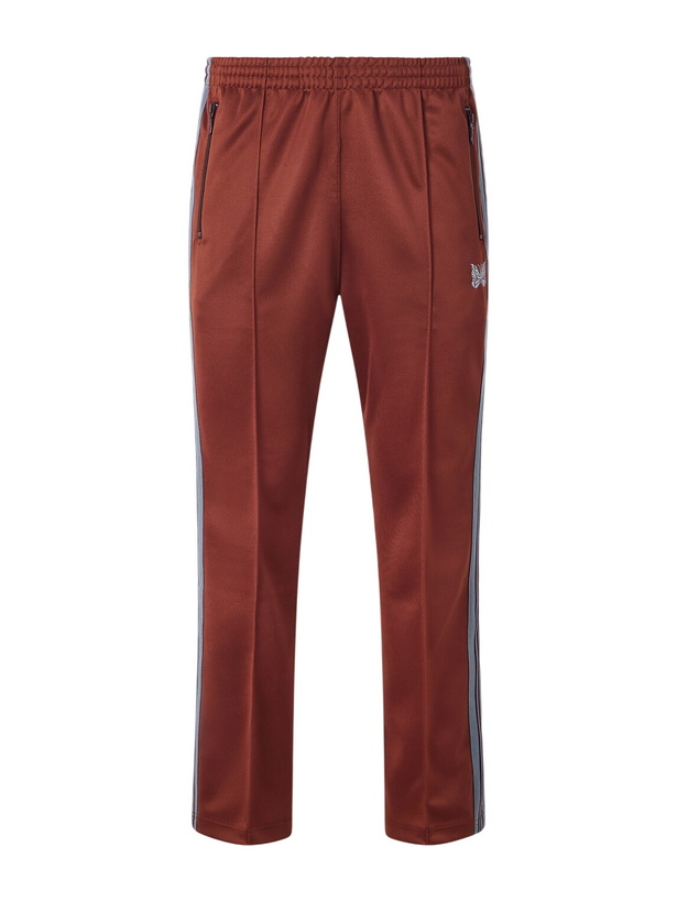 Photo: Needles - Bootcut Logo-Embroidered Striped Jersey Sweatpants - Red