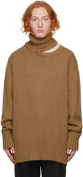 Y/Project Tan Alpaca Double Neck Sweater