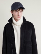 TOM FORD - Leather-Trimmed Logo-Embroidered Cashmere Baseball Cap - Blue