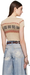 Our Legacy Beige Cropped T-Shirt