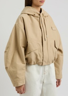 Jacquemus La Parka Courte Caraco Hooded Canvas Jacket Beige
