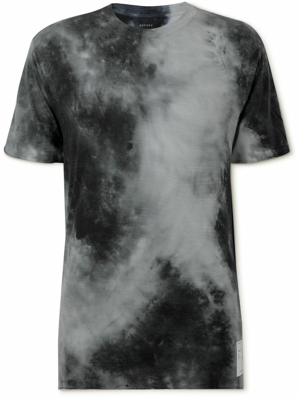 Photo: Satisfy - Tie-Dyed CloudMerino Wool-Jersey T-Shirt - Gray