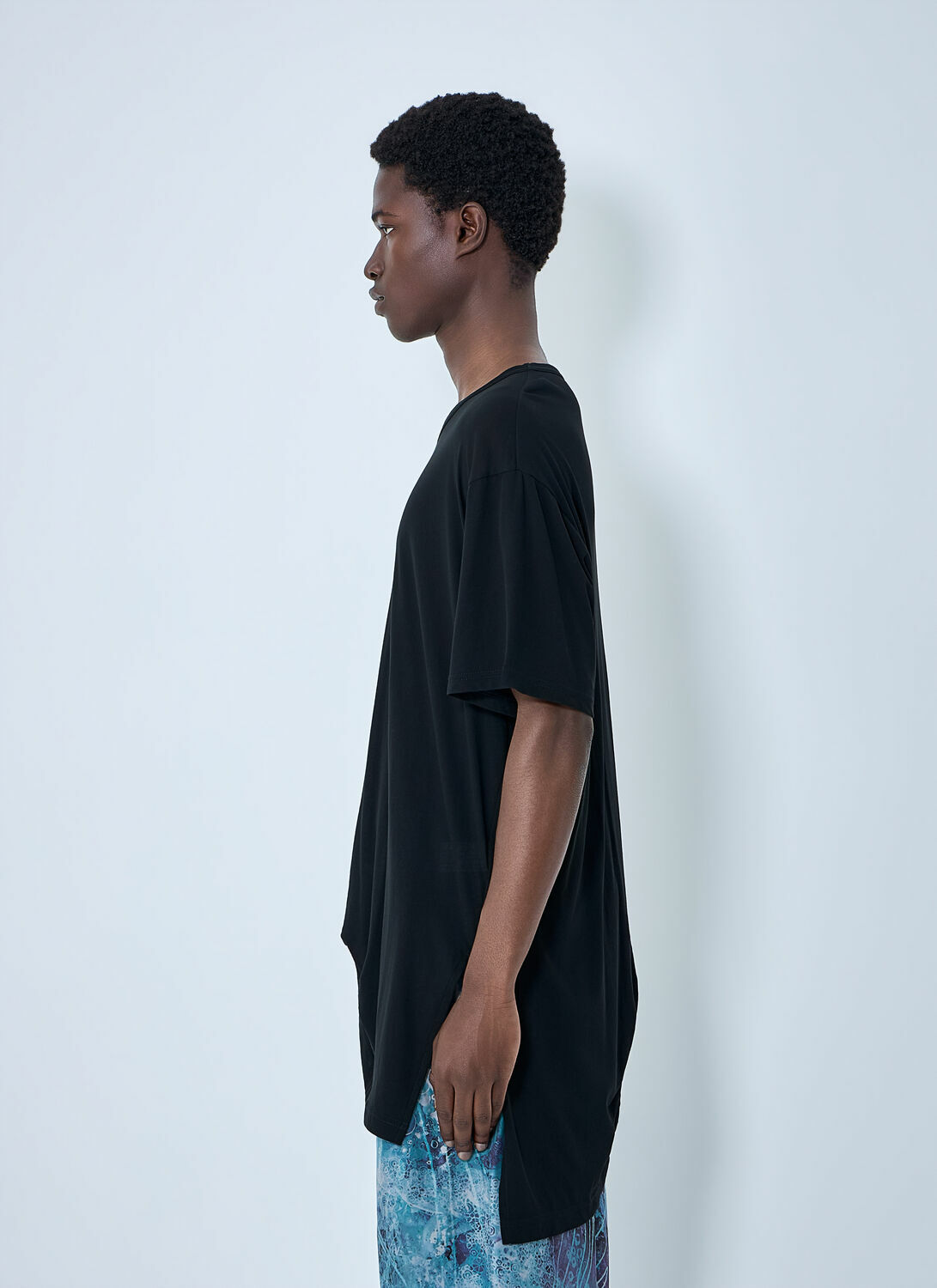 Yohji Yamamoto Diorama Jersey Asymmetry Hem T-Shirt