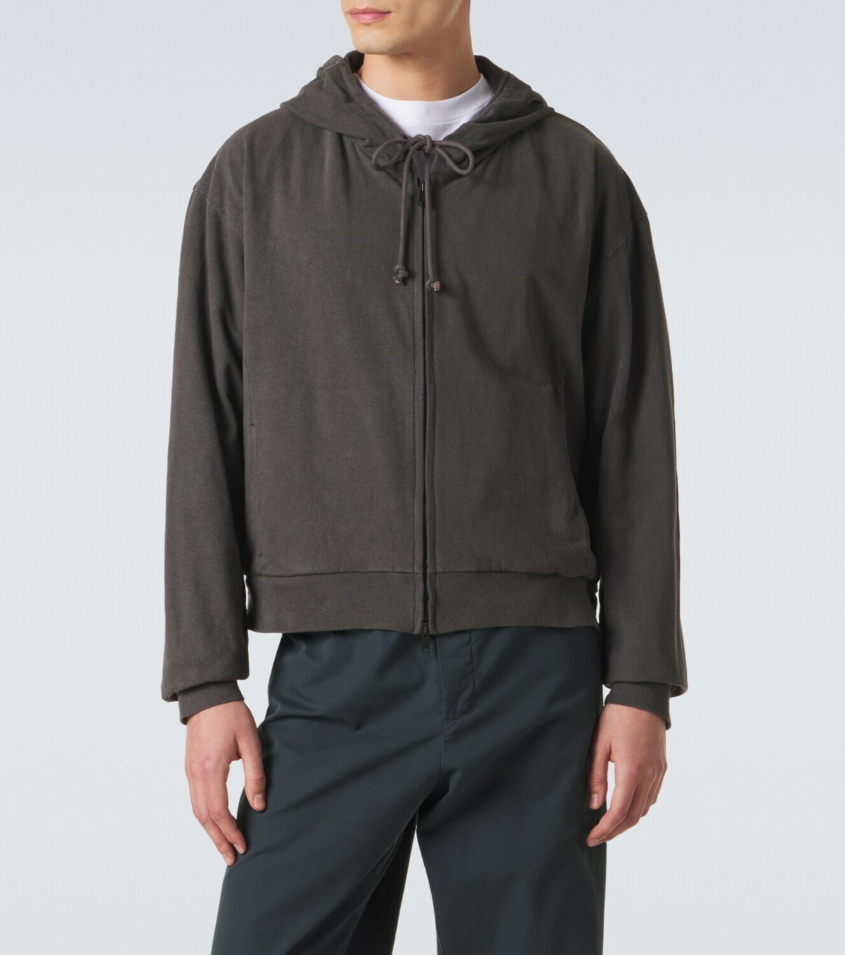 The Row Mabon cotton jersey zip-up hoodie