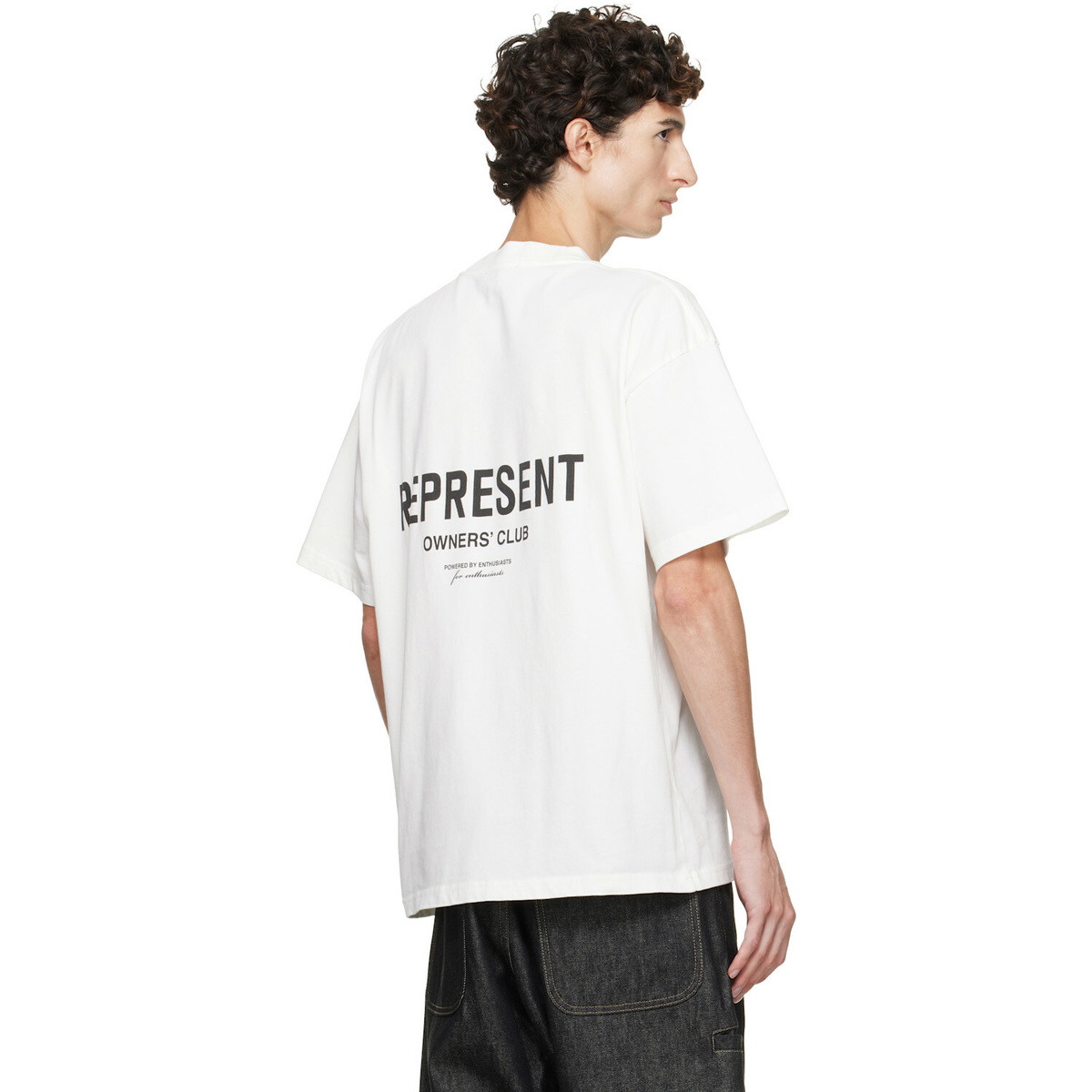 Represent White Printed 'Owners Club' Script T-shirt